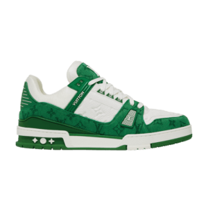 Louis Vuitton Trainer Green Monogram Denim White